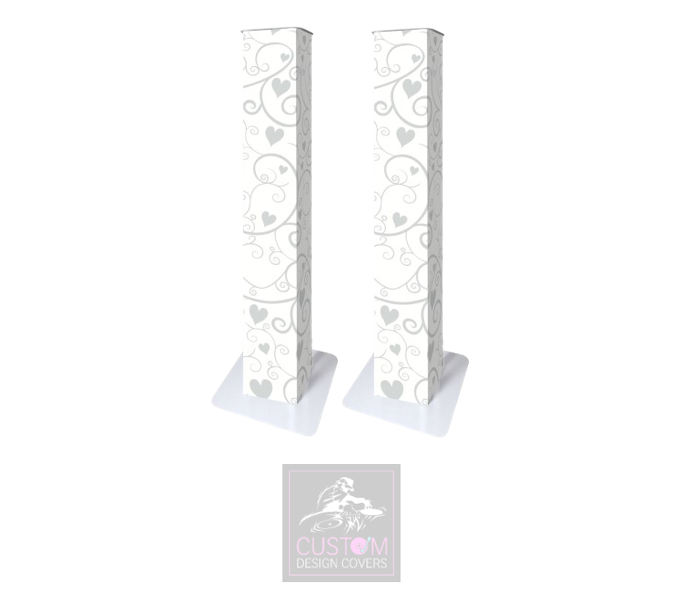 White Hearts & Vines Lycra DJ Covers (PACKAGE BUNDLE)