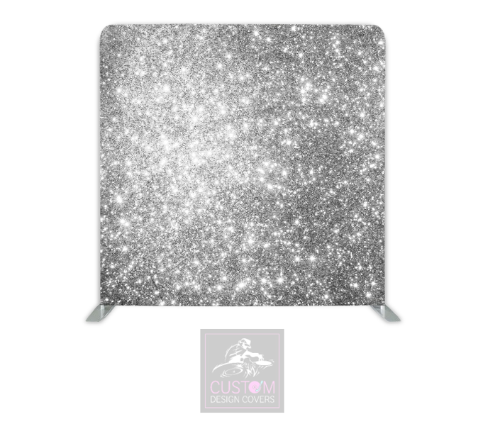 Silver Glitter Wall Effect Lycra Pillowcase Backdrop Cover (DOUBLE SIDED)