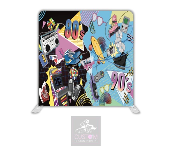 80's Vs 90's Lycra Pillowcase Backdrop Cover