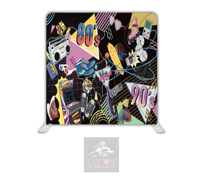 80's Vs 90's Lycra Pillowcase Backdrop Cover