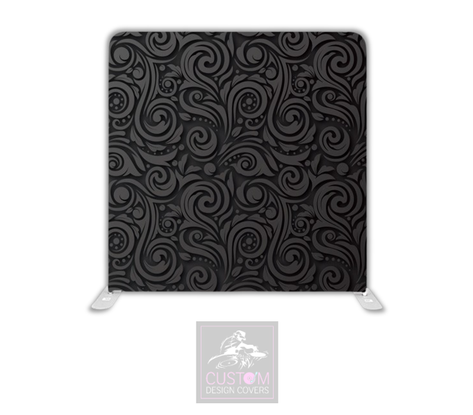 Black Swirl Lycra Pillowcase Backdrop Cover (DOUBLE SIDED)