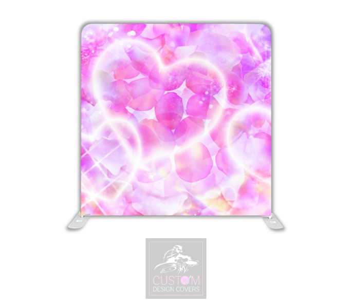 Pink Hearts Lycra Pillowcase Backdrop Cover (DOUBLE SIDED)