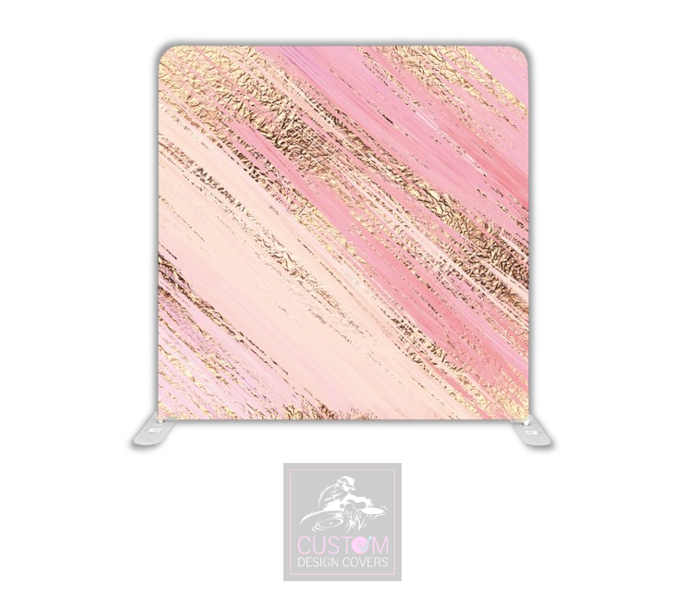 Pink & Gold Abstract Lycra Pillowcase Backdrop Cover (DOULE SIDED)