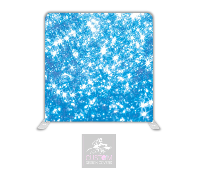 Blue Glitter Lycra Pillowcase Backdrop Cover (DOUBLE SIDED)