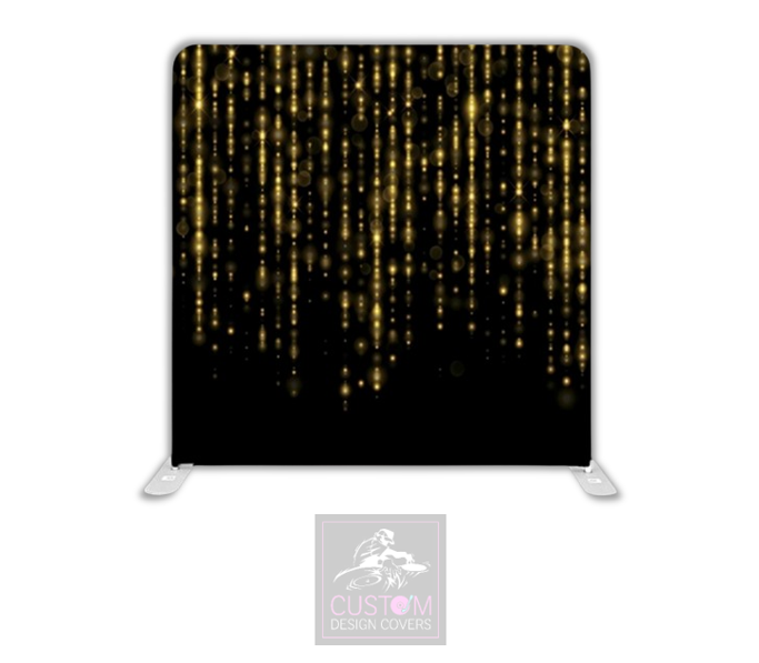 Black & Gold Sparkle Lycra Pillowcase Backdrop Cover