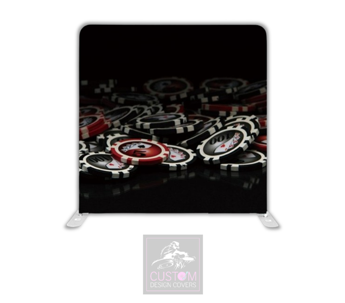 Casino Chips Lycra Pillowcase Backdrop Cover (DOUBLE SIDED)