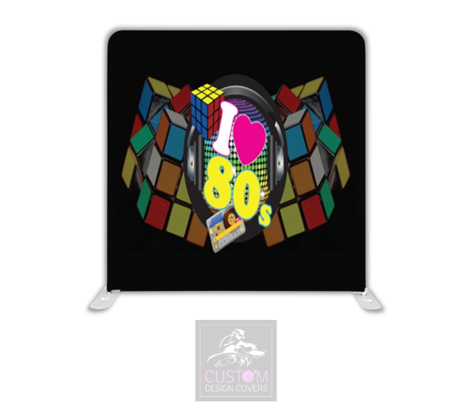 I Heart 80's Lycra Pillowcase Backdrop Cover