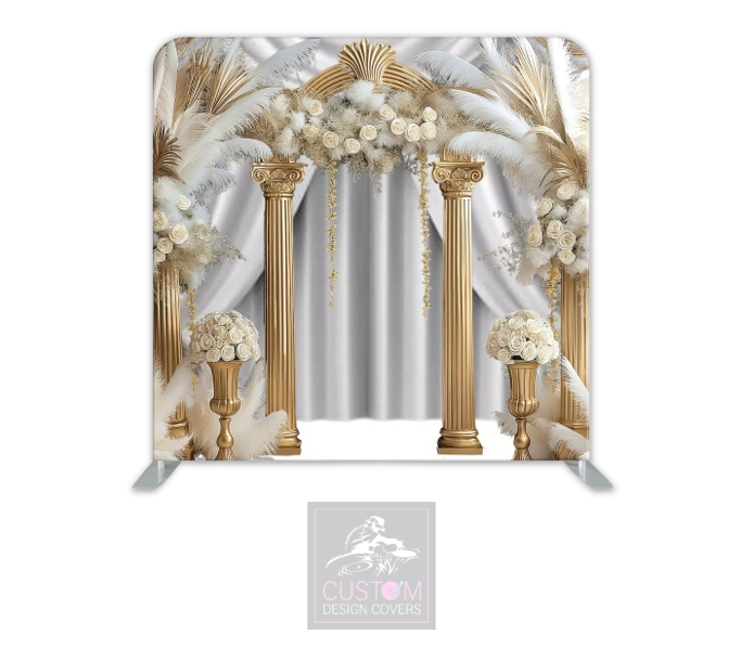 Pampas on White Lycra Pillowcase Backdrop Cover (DOUBLE SIDED)