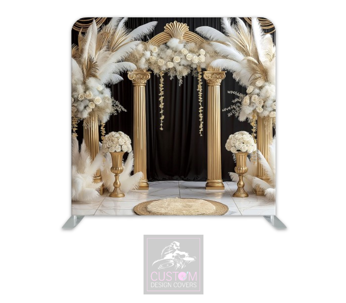 Pampas on Black Lycra Pillowcase Backdrop Cover (DOUBLE SIDED)