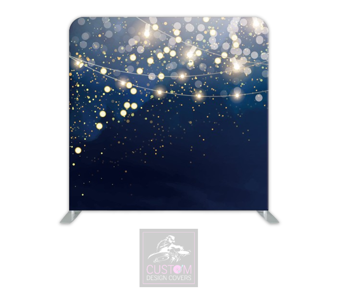 Sparkle Effect on Blue Lycra Pillowcase Backdrop Cover (DOUBLE SIDED)