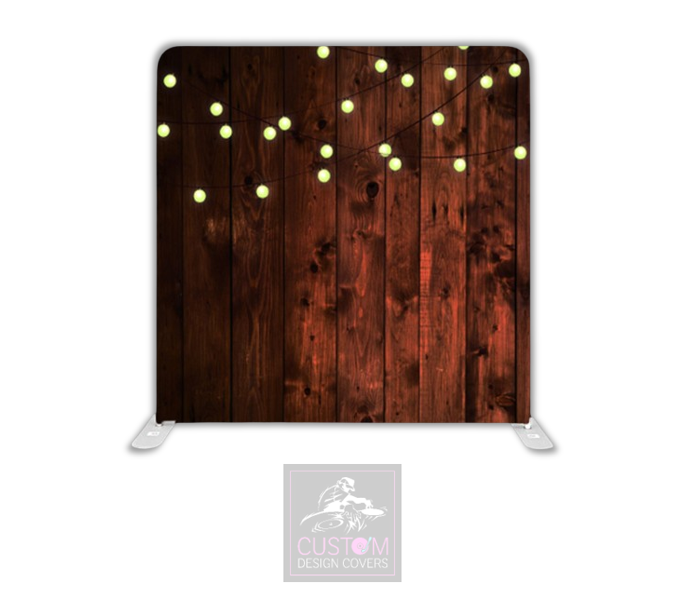 Rustic Festoon Lights Pillowcase Backdrop Cover (DOUBLE SIDED)