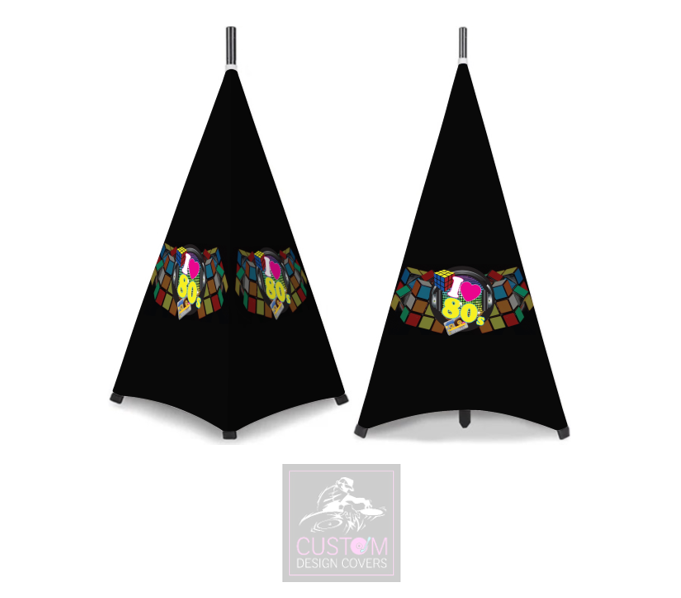 I Heart 80's Speaker Stand Lycra Covers