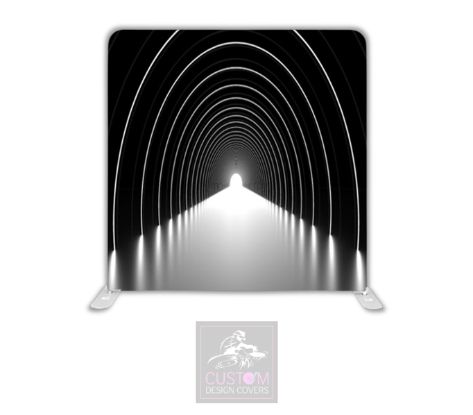 Black & White Tunnel Lycra Pillowcase Backdrop Cover (DOUBLE SIDED)