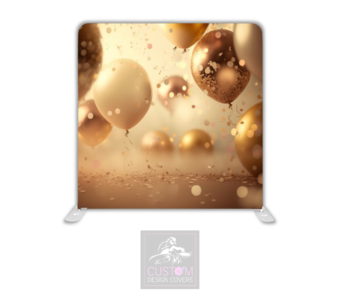 Gold Balloons Lycra Pillowcase Backdrop Cover (DOUBLE SIDED)