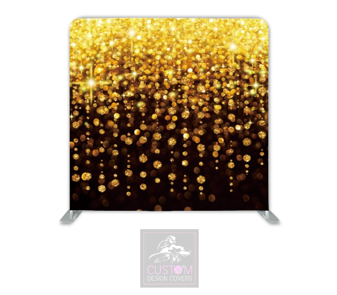 Gold Glitter Effect Lycra Pillowcase Backdrop Cover