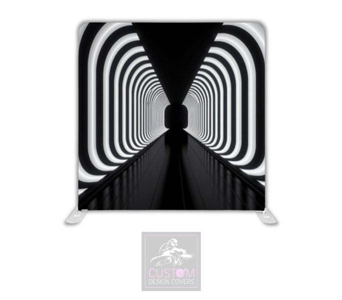 Black & White Tunnel Lycra Pillowcase Backdrop Cover (DOUBLE SIDED)