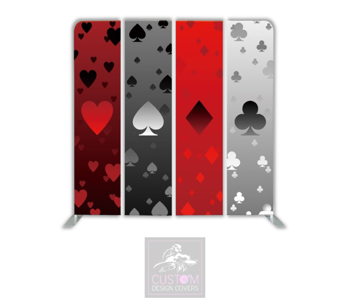 Casino Card Suits Lycra Pillowcase Backdrop Cover (DOUBLE SIDED)