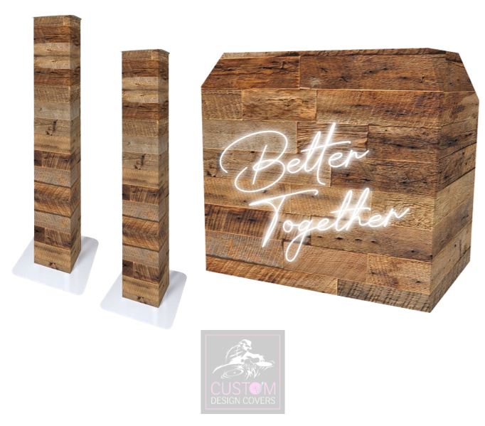 Rustic Better Together Lycra DJ Booth Cover (PACKAGE BUNDLE) - MKII