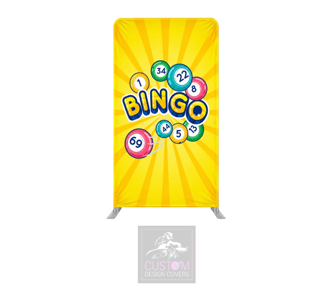 Yellow Bingo Lycra Display Banner Cover - DOUBLE SIDED