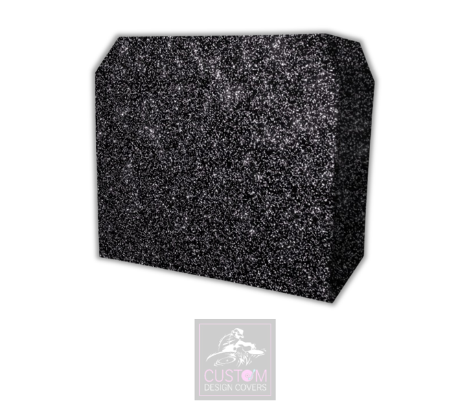 Black Glitter Effect Lycra DJ Booth Cover