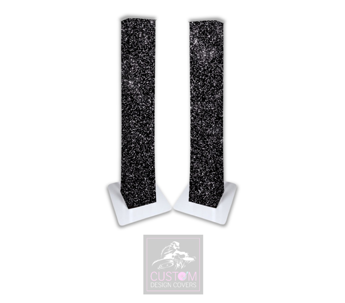 Black Glitter Effect Lycra DJ Booth Cover (PACKAGE BUNDLE)