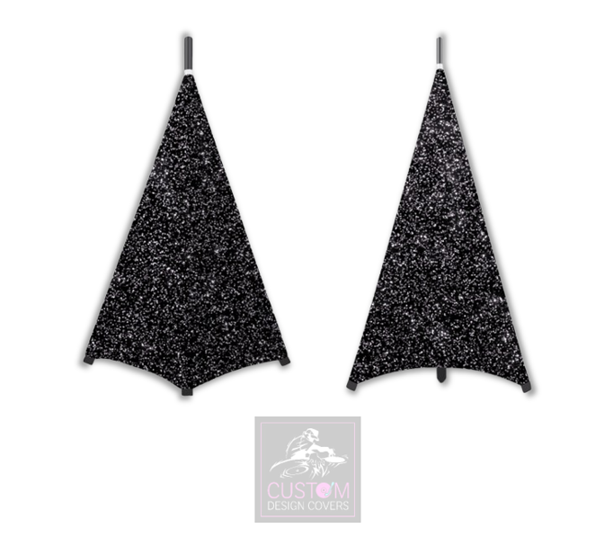 Black Glitter Effect Lycra DJ Booth Cover (PACKAGE BUNDLE)