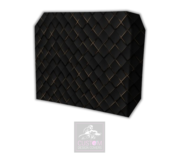 Black Gold Abstract Lycra DJ Booth Cover