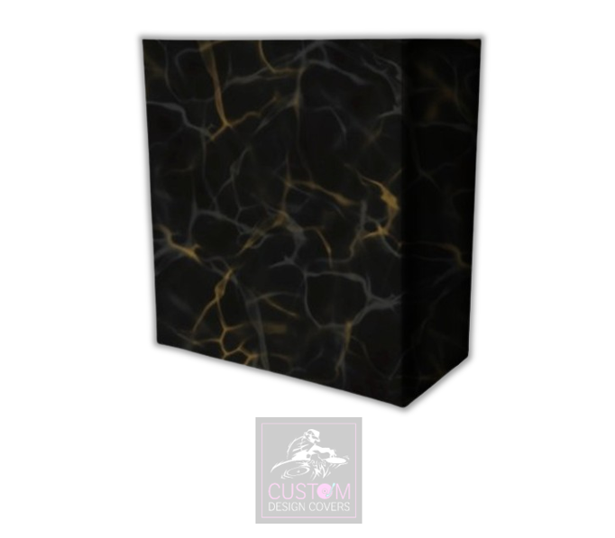 Black Gold Marble Effect Lycra DJ Booth Covers