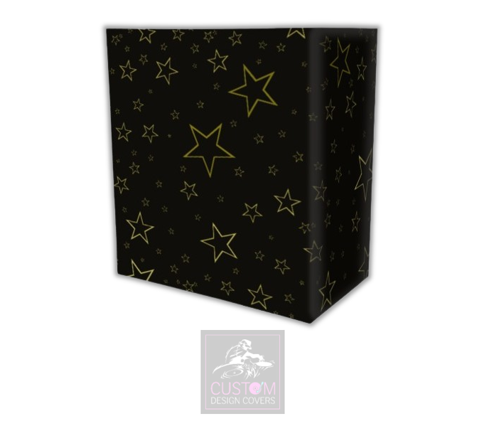 Black Gold Star Lycra DJ Booth Cover
