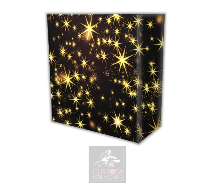 Black Gold Stars Lycra DJ Booth Cover