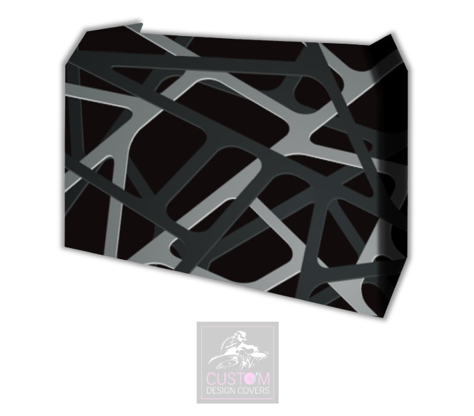 Black Grey Abstract Lycra DJ Booth Cover