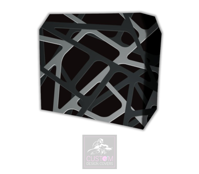 Black Grey Abstract Lycra DJ Booth Cover
