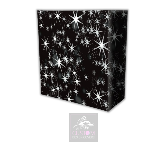 Black Silver Star Lycra DJ Booth Cover