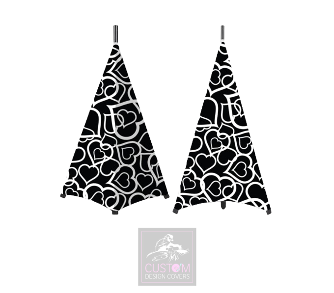 Two Sided Wedding Hearts Speaker Stand Lycra Covers