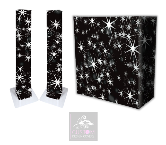 Black Silver Star Lycra DJ Covers (PACKAGE BUNDLE) - TRUSS