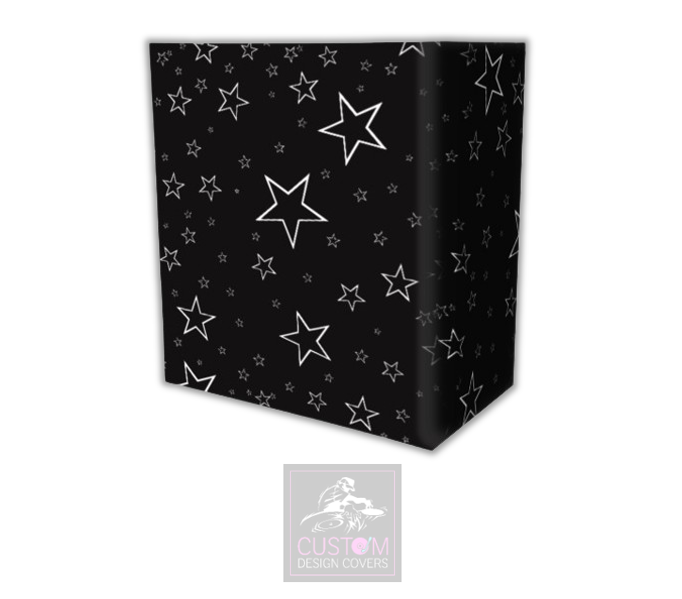 Black White Star Lycra DJ Booth Cover