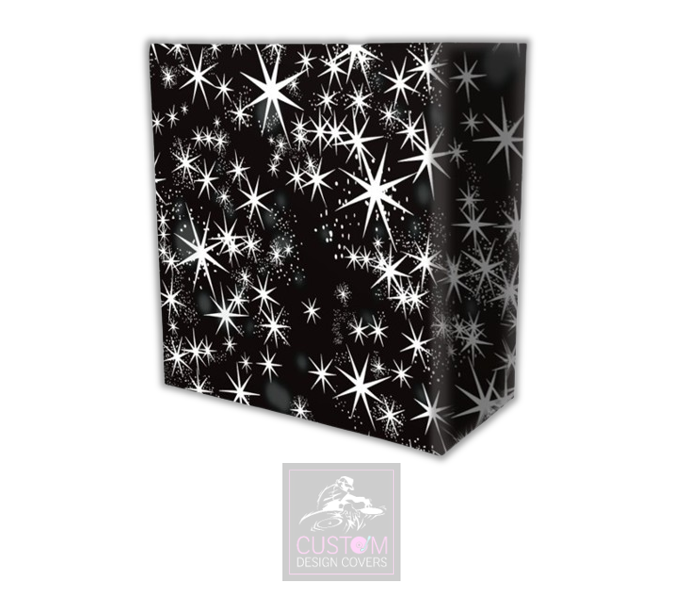Black White Stars Lycra DJ Booth Cover