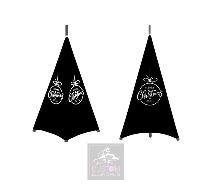 Black Merry Christmas *White* Stand Lycra Covers
