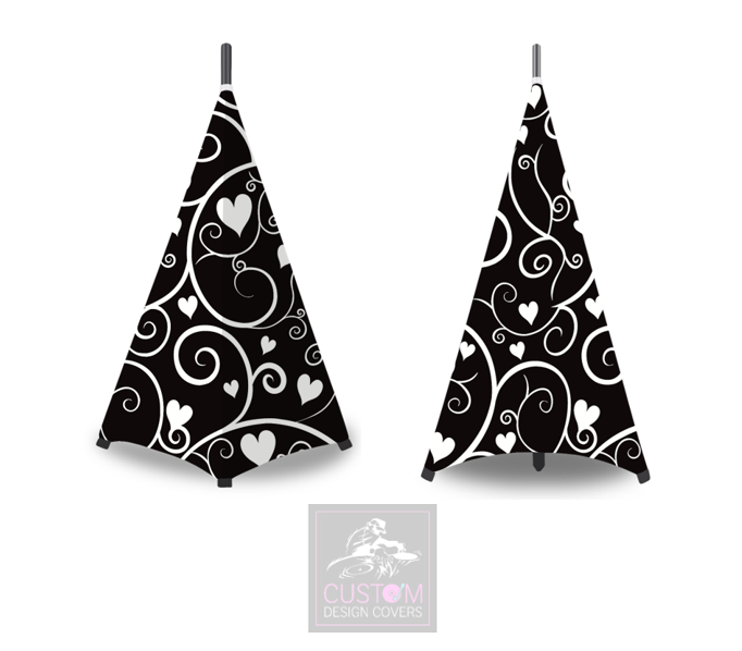 Black Hearts & Vines Lycra DJ Covers (PACKAGE BUNDLE)