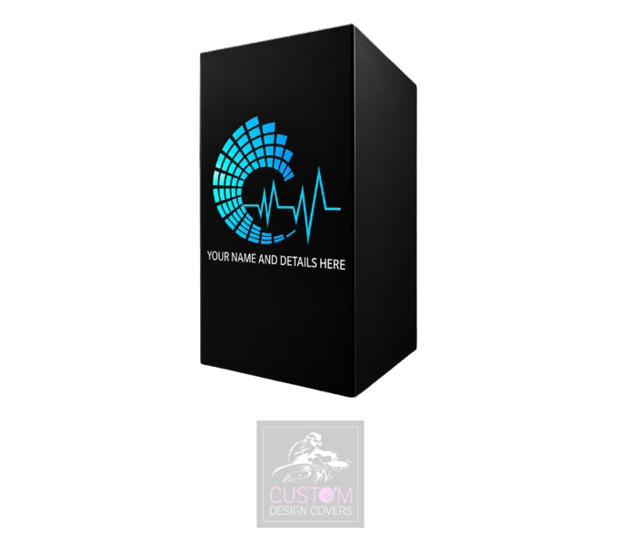 Blue Audio Wave Custom Lycra DJ Booth Cover