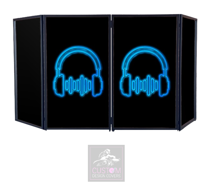 UV EFFECT BLUE HEADPHONES DJ LYCRA FACADE PANELS