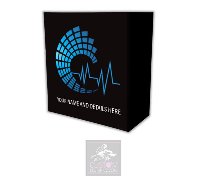 Blue Audio Wave Custom Lycra DJ Booth Cover