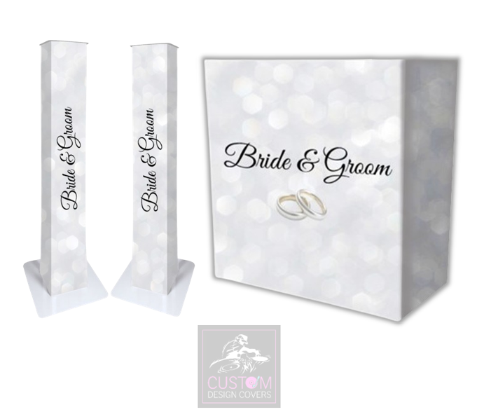 Bride & Groom Lycra DJ Booth Cover  (PACKAGE BUNDLE)