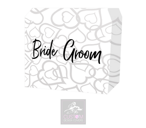 BRIDE GROOM LYCRA DJ S&H BOOTH COVER