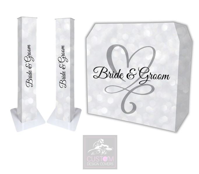 Bride & Groom Lycra DJ Booth Cover  (PACKAGE BUNDLE)