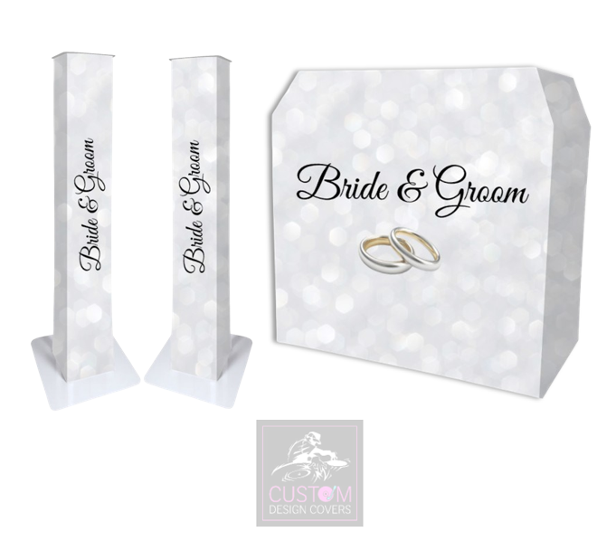Bride & Groom Lycra DJ Booth Cover  (PACKAGE BUNDLE)