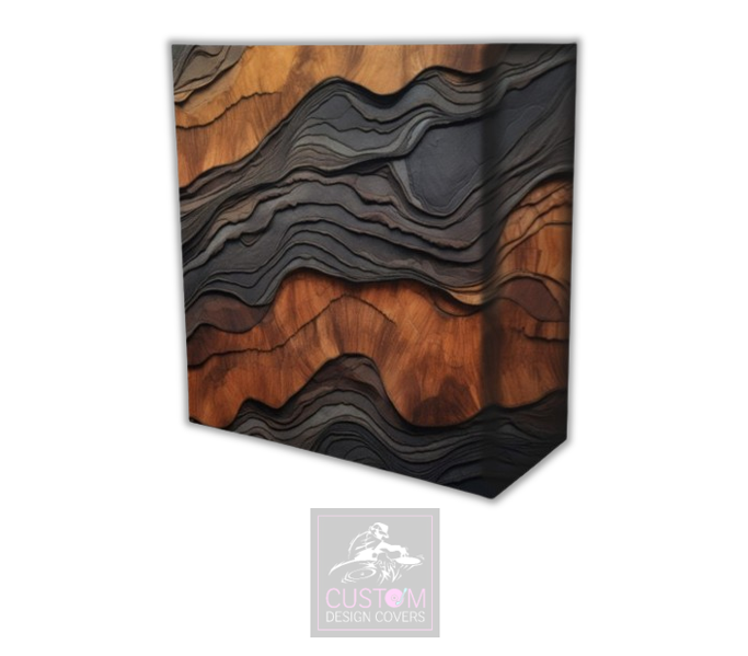 Charred Wood Lycra DJ Booth Covers