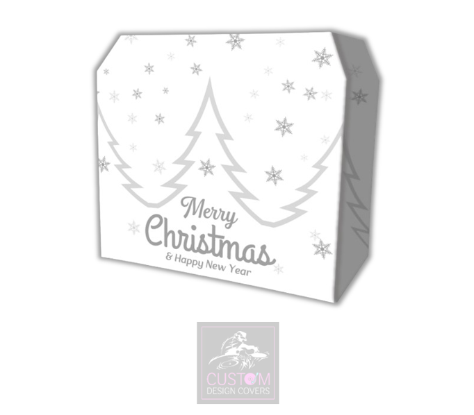 White Christmas Lycra DJ Booth Cover (Grey)