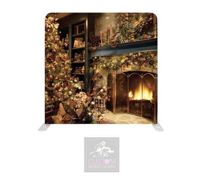 Christmas Cottage Lycra Pillowcase Backdrop Cover (DOUBLE SIDED)