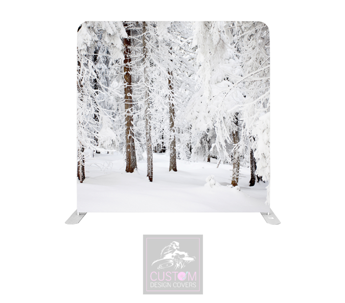 Snowy Forest Lycra Pillowcase Backdrop Cover